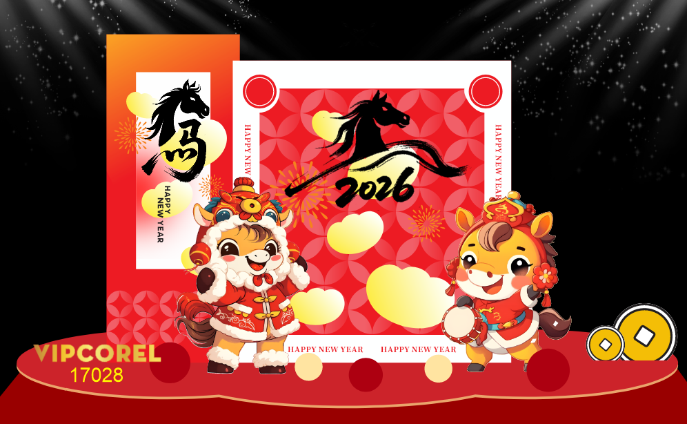 Backdrop Happy New Year 2026 file corel #33