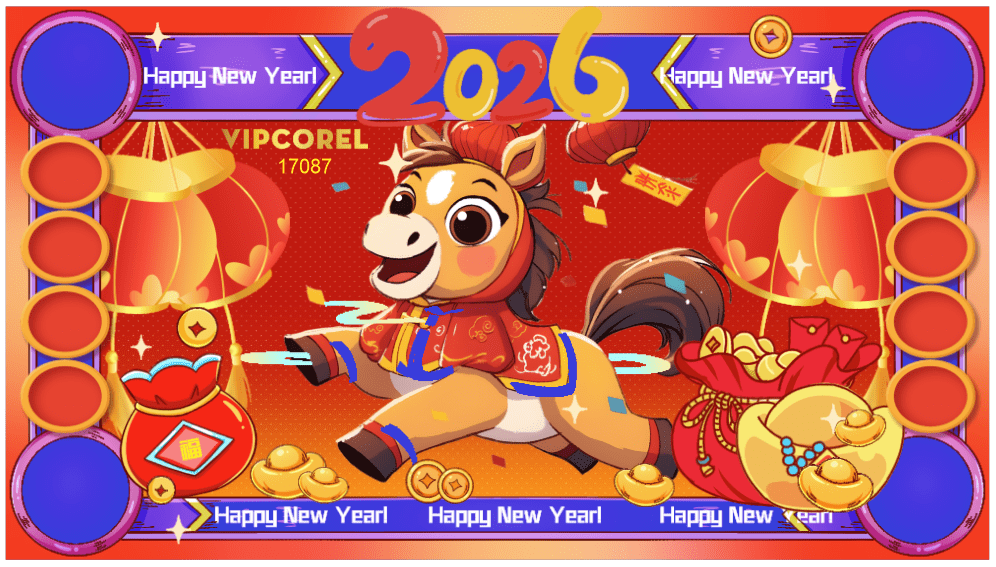 Backdrop Happy New Year 2026 file corel #68