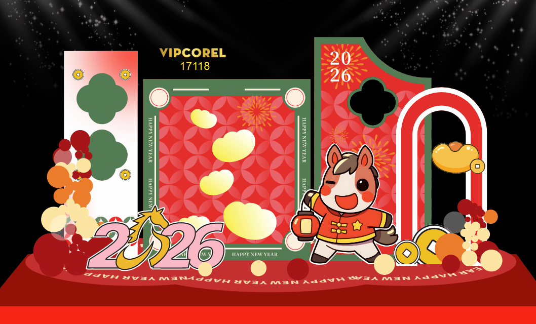 Backdrop Happy New Year 2026 file corel #98