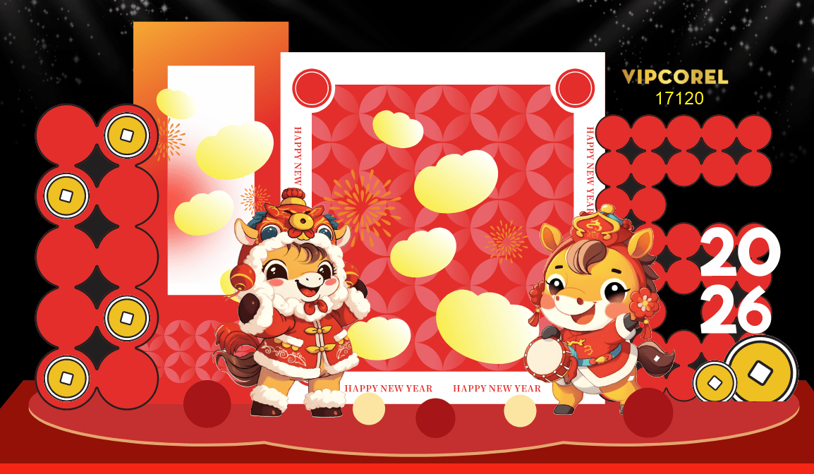 Backdrop Happy New Year 2026 file corel #100