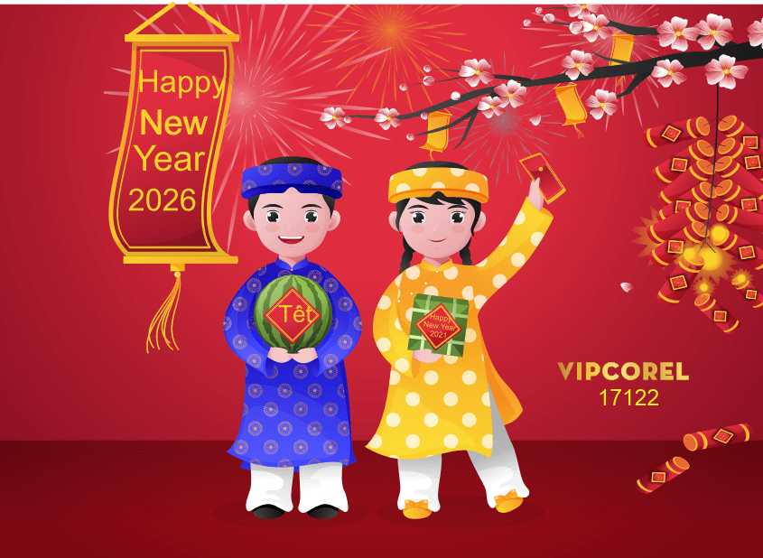 Backdrop Happy New Year 2026 file corel #102