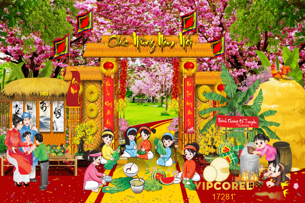 Tiểu cảnh chúc mừng năm mới 2026 #5