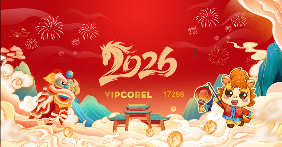 Backdrop Happy New Year 2026 file corel #154
