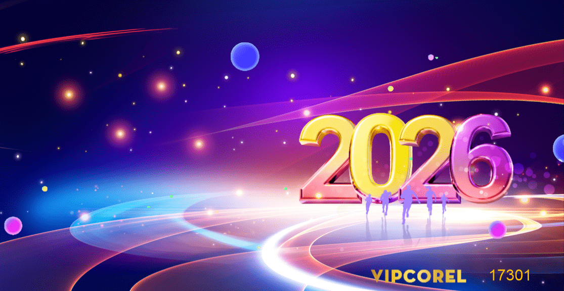 Backdrop Happy New Year 2026 file corel #157