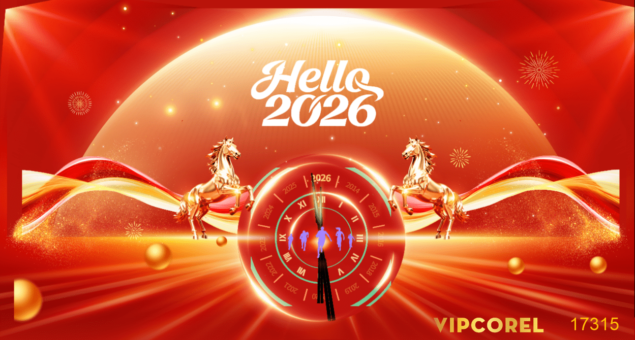 Backdrop Happy New Year 2026 file corel #171