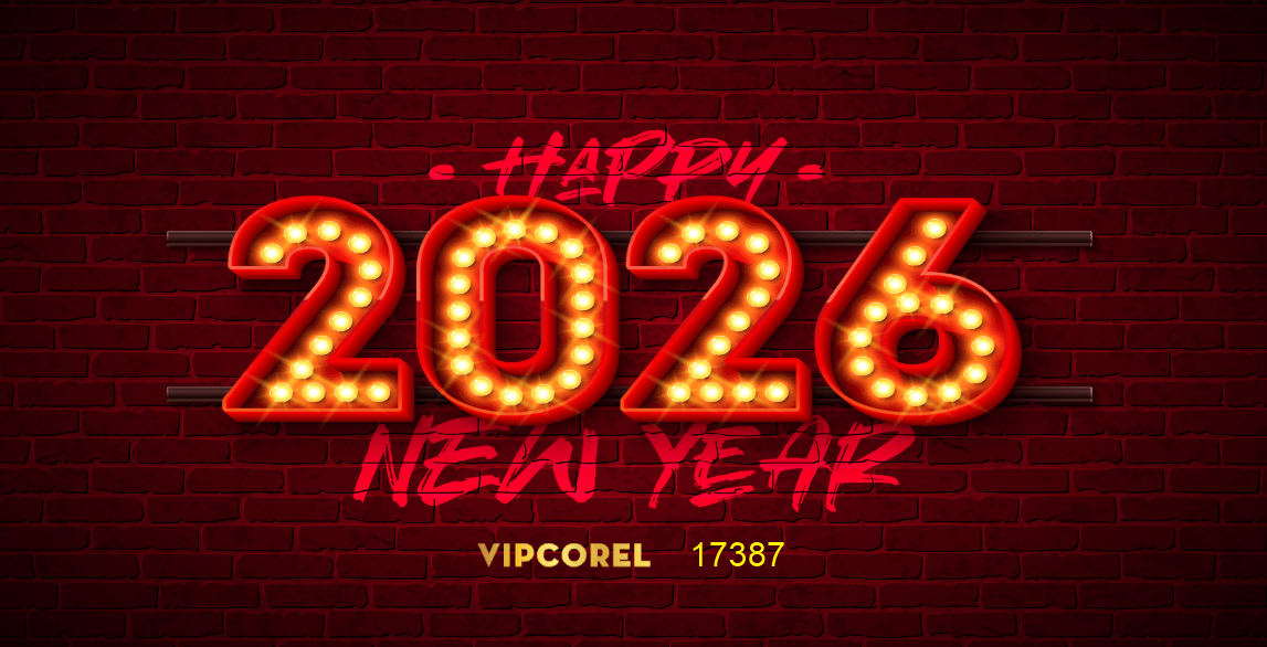 Backdrop Happy New Year 2026 file corel #214