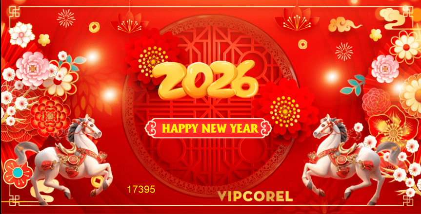 Backdrop Happy New Year 2026 file corel #222