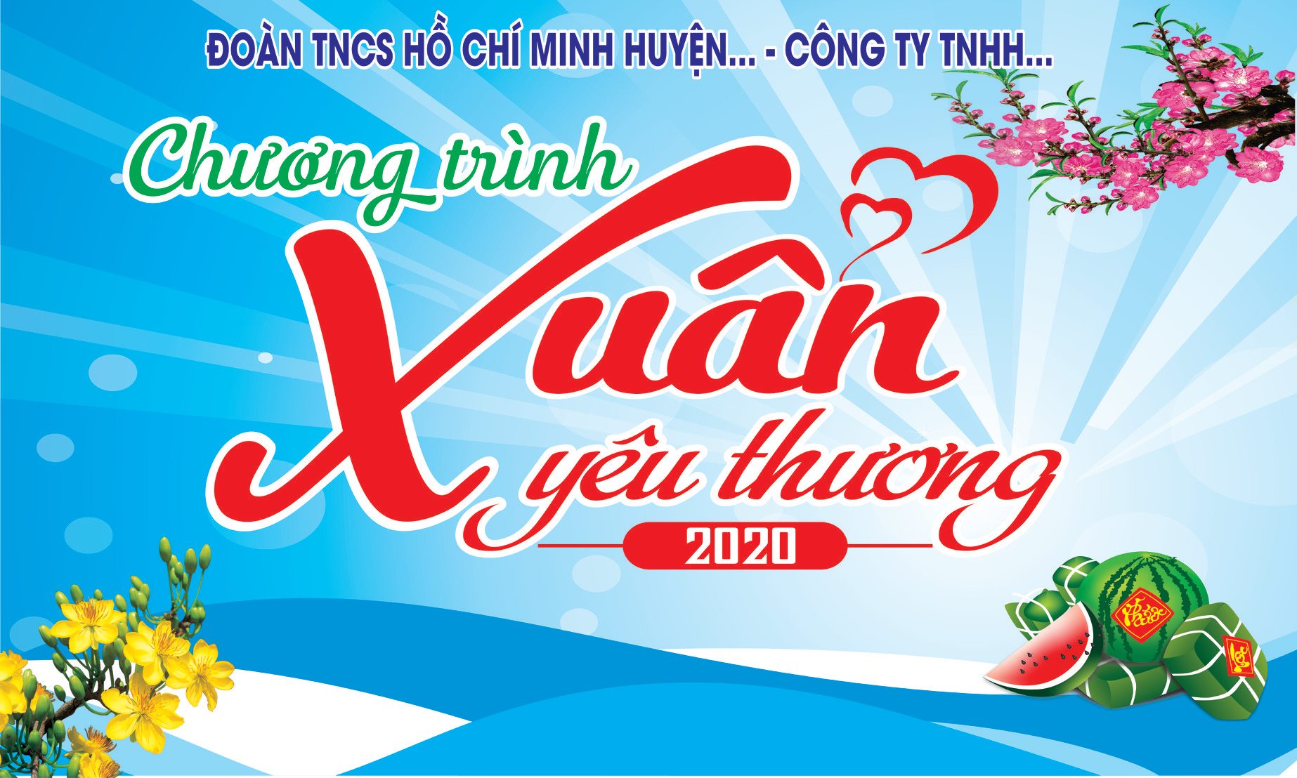Backdrop Xuân Yêu Thương 2020 file CorelDRAW