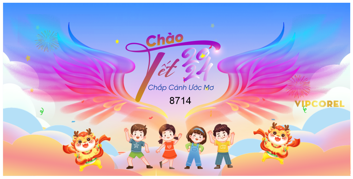 Backdrop chào tết 2024 – chắp cánh ước mơ #45