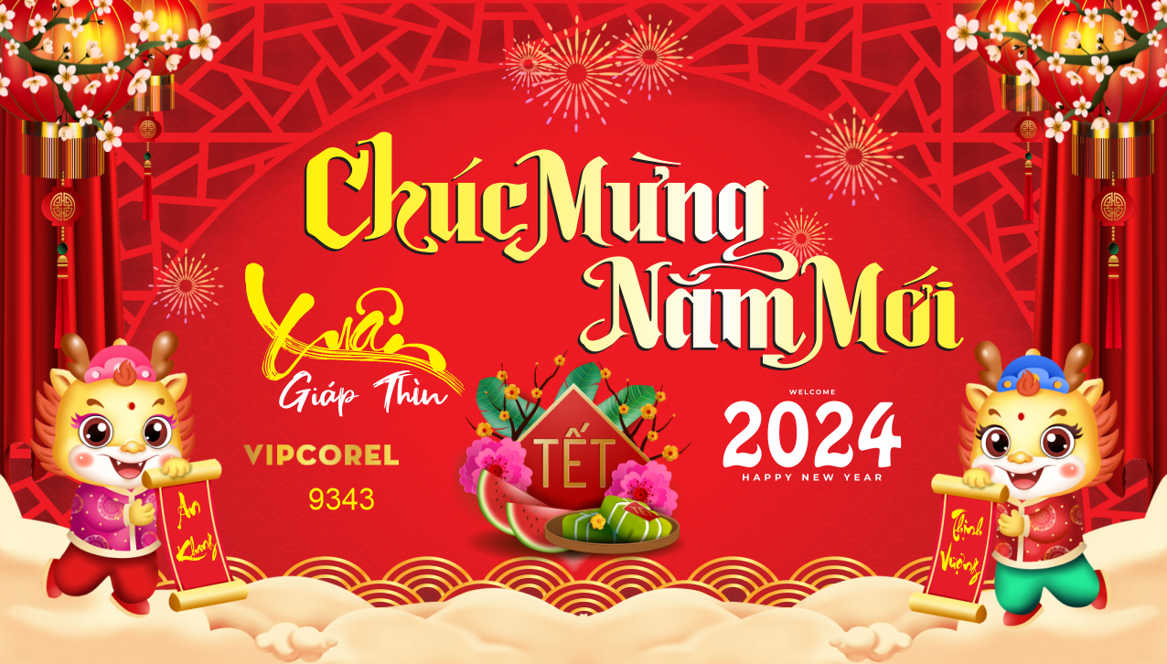 Backdrop chúc mừng năm mới 2024 vector #78