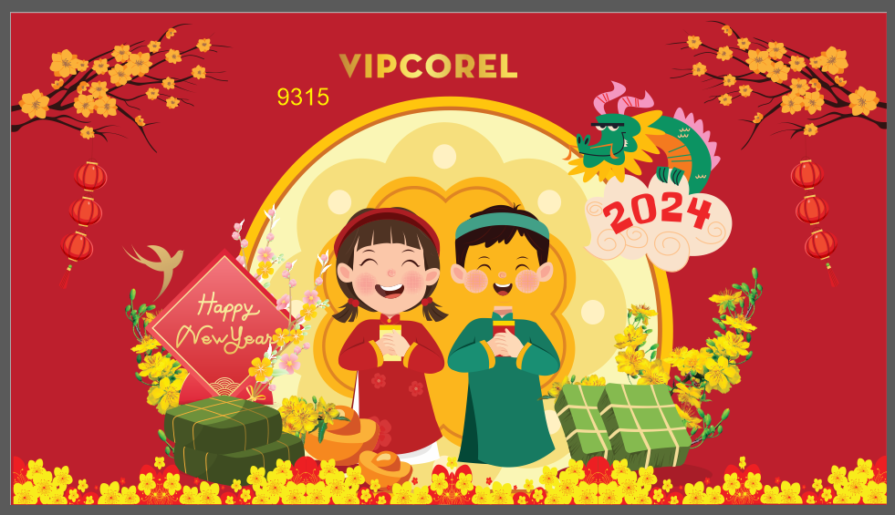 Backdrop phông nền chào năm mới 2024 vector #97