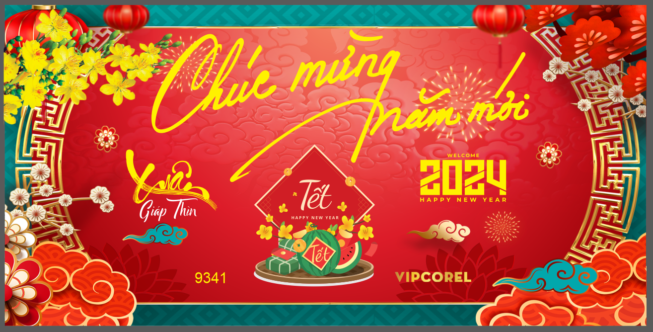 Backdrop Chúc mừng năm mới 2024 vector #76
