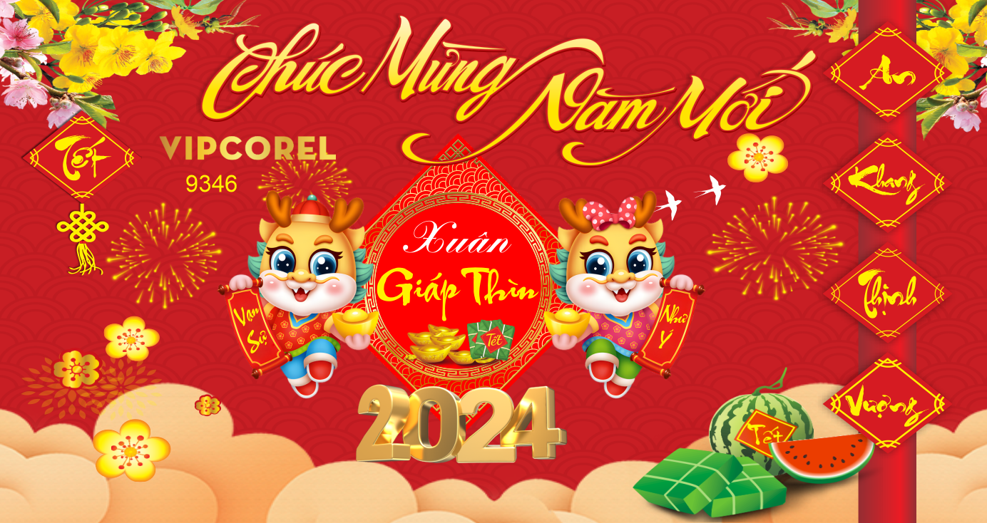 Backdrop Tết xuân giáp thìn 2024 vector #80
