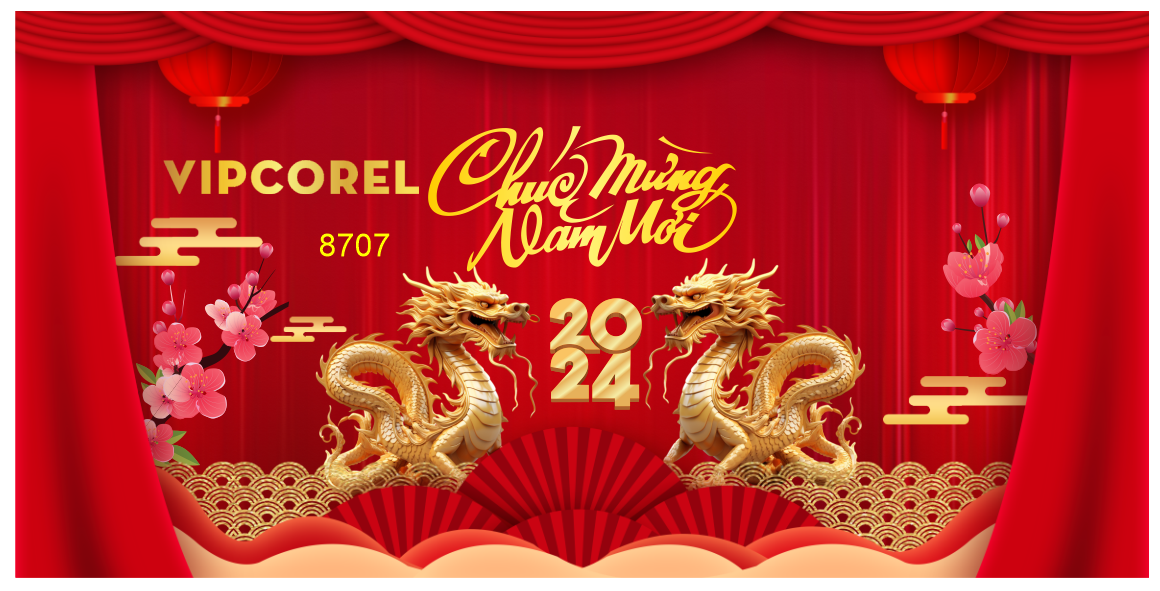Backdrop chúc mừng năm mới 2024 #38 file corel