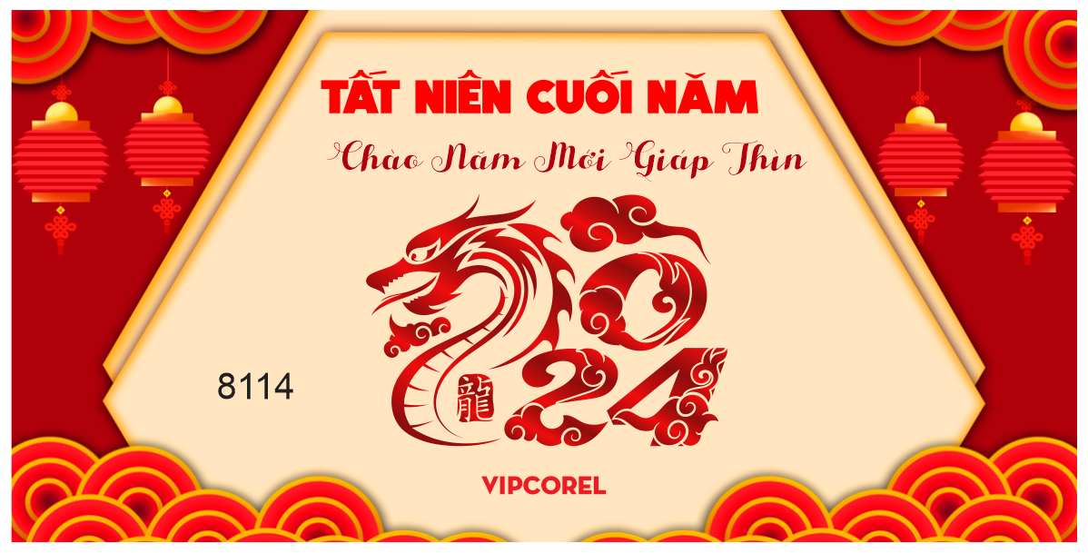 Backdrop Tiệc tất niên chào năm mới Giáp Thìn #2