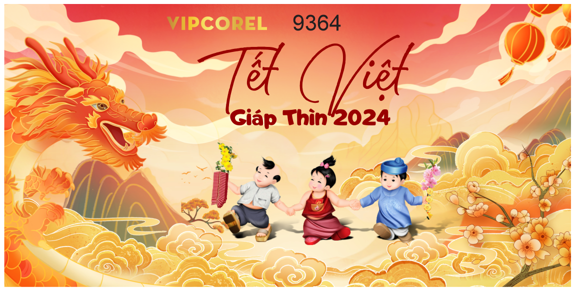 Backdrop Tết Việt Giáp Thìn 2024 vector #90