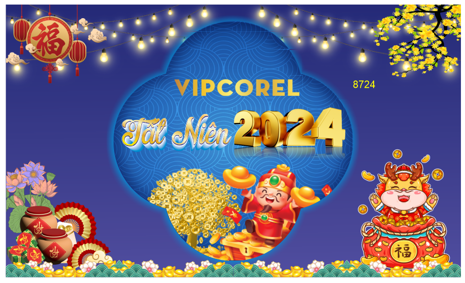 Backdrop tiệc tất niên 2024 #55 file corel
