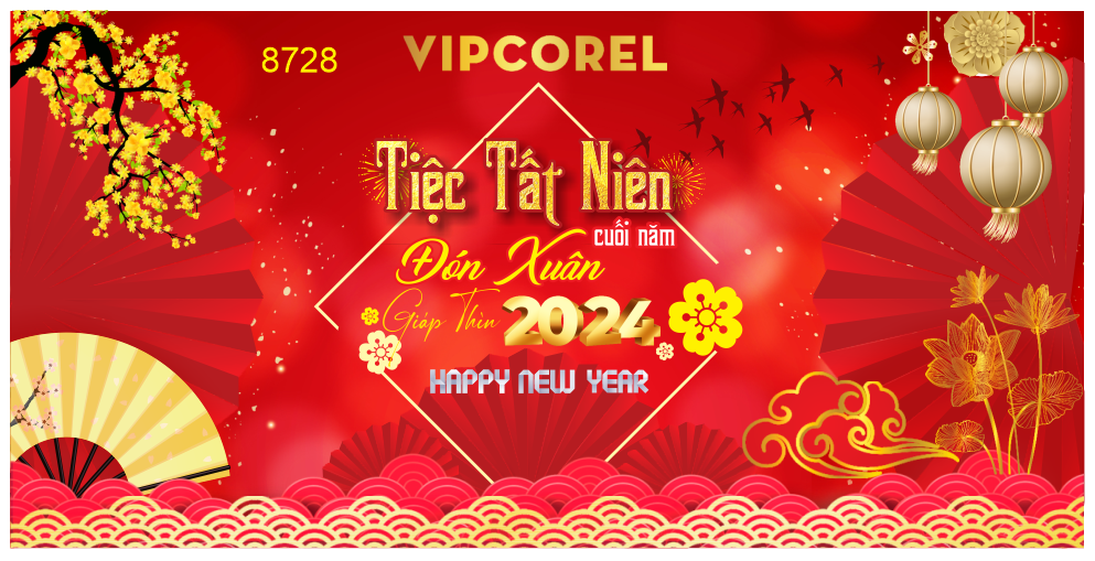 Backdrop tiệc tất niên đón xuân Giáp Thìn 2024 #59