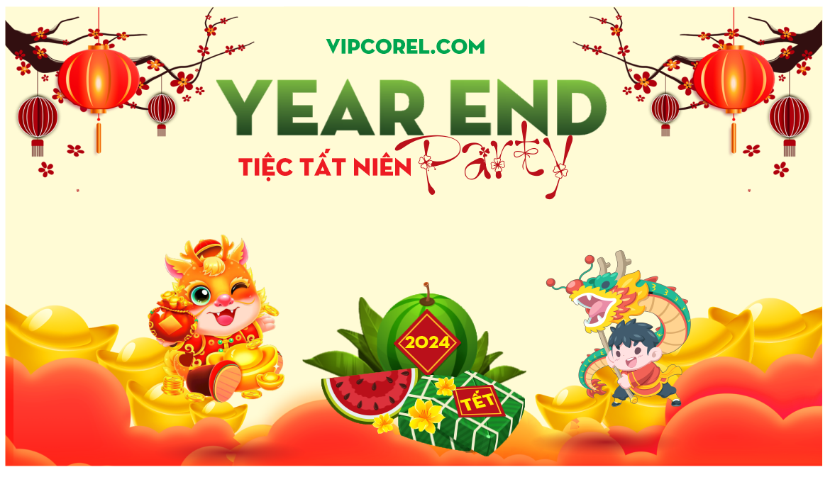 Backdrop tiệc tất niên – year end party 2024 #1