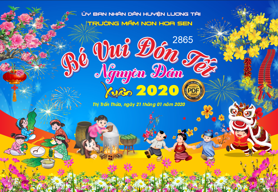 Market bé vui đón tết nguyên đán xuân 2020 file corel
