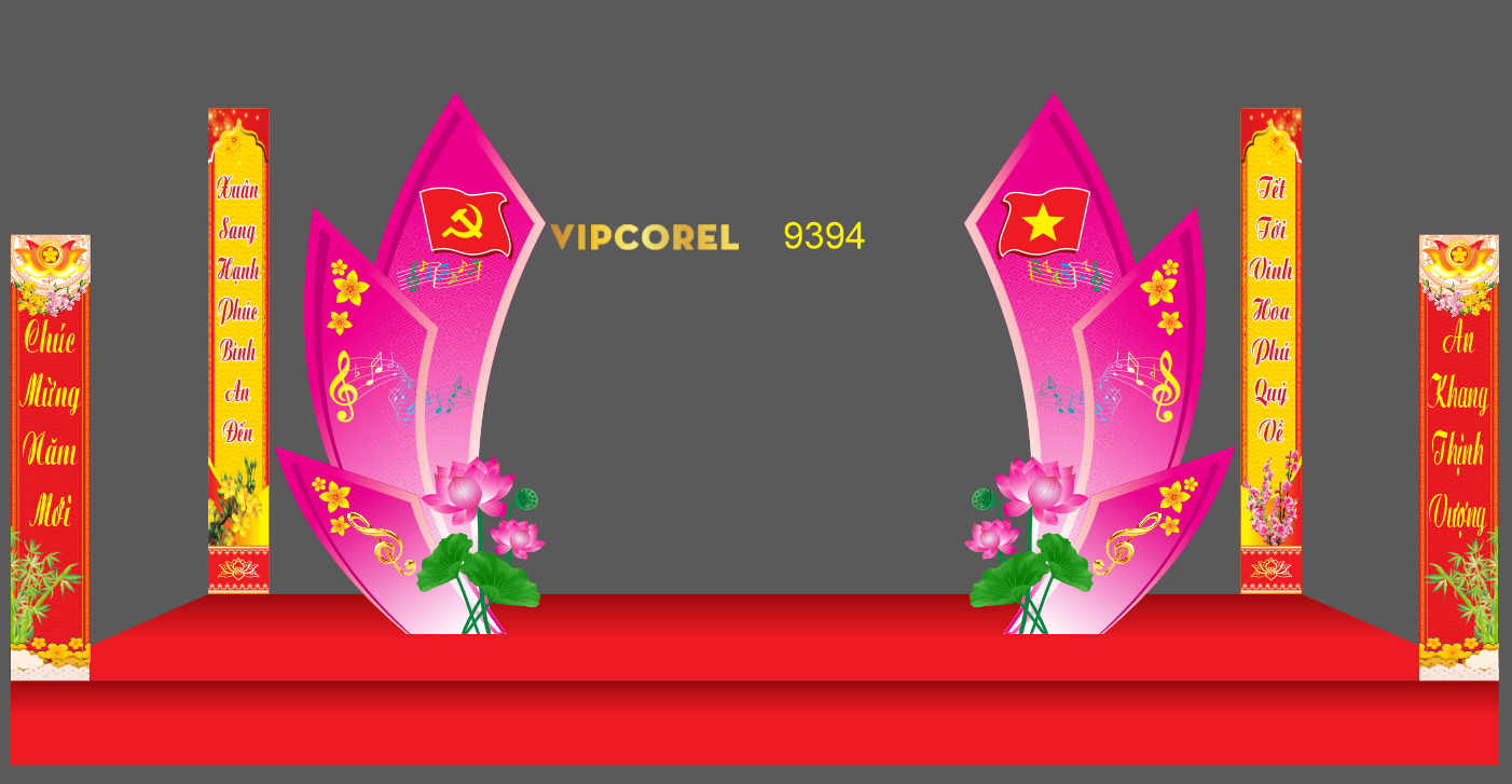 Trang trí cánh gà Xuân Giáp Thìn năm 2024 vector