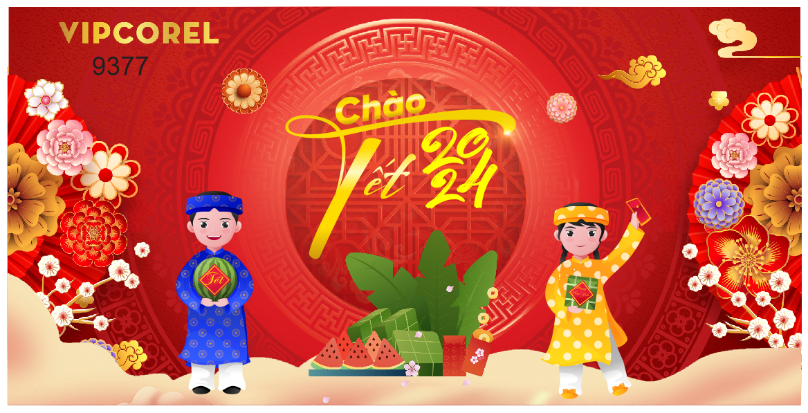 Backdrop chào Tết Giáp Thìn 2024 vector #91