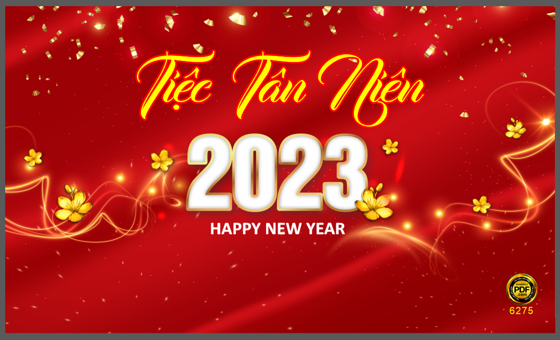 Backdrop chúc mừng năm mới 2023 #69 file corel