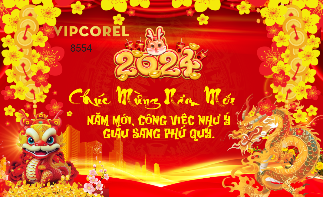Backdrop chúc mừng năm mới 2024 #4 file corel