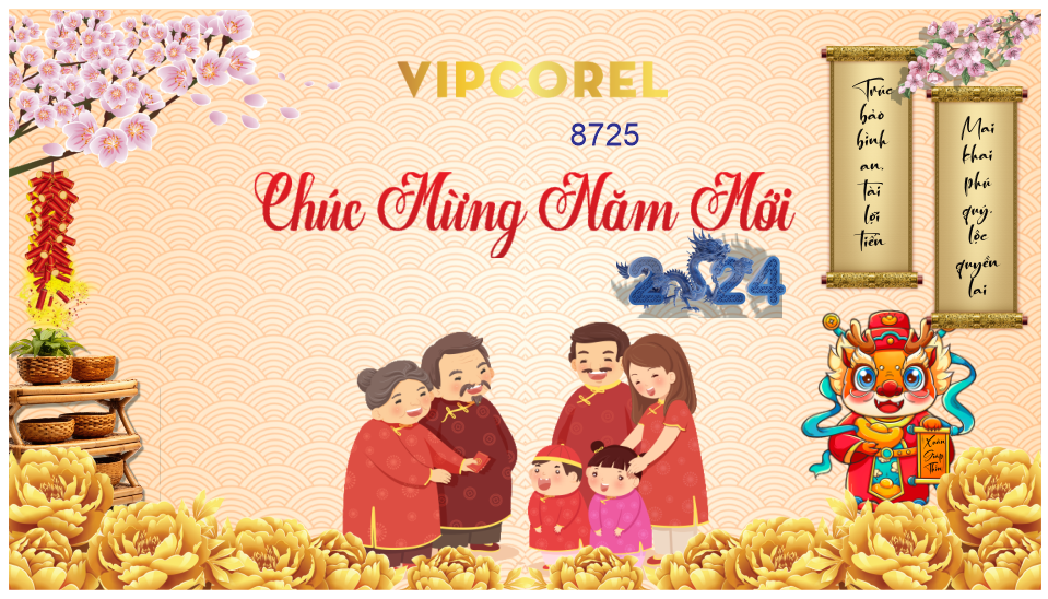 Backdrop chúc mừng năm mới 2024 #56 file corel