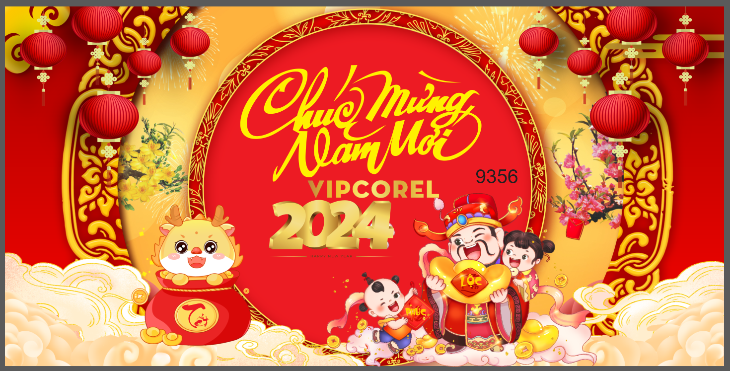 Backdrop chúc mừng năm mới 2024 vector #88