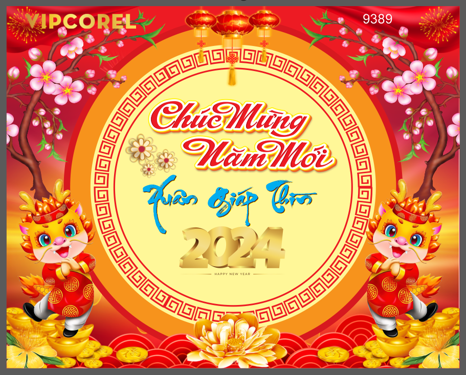 Backdrop chúc mừng năm mới Xuân Giáp Thìn 2024 #95