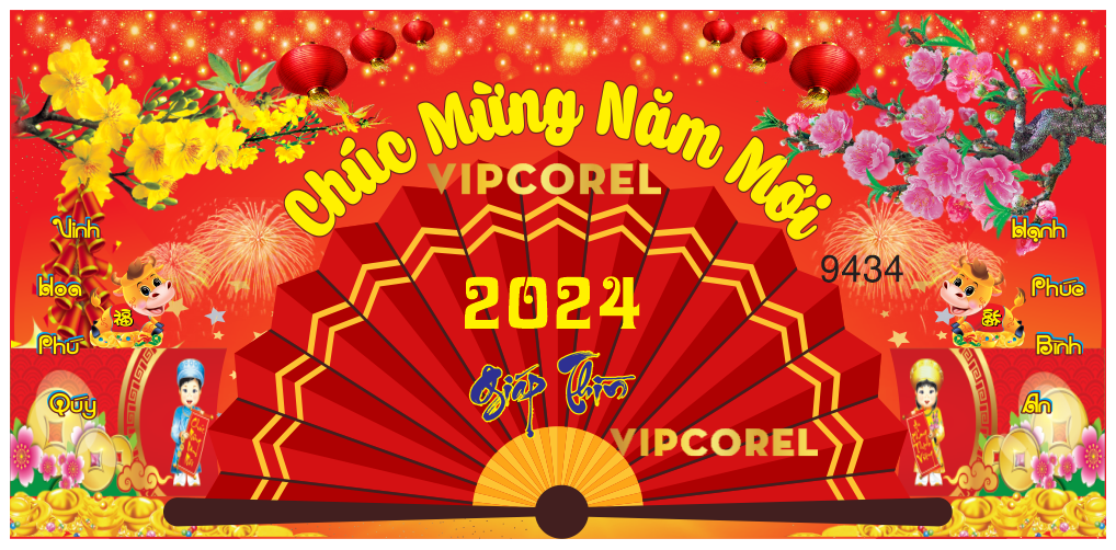 Backdrop chúc mừng năm mới 2024 vector #98
