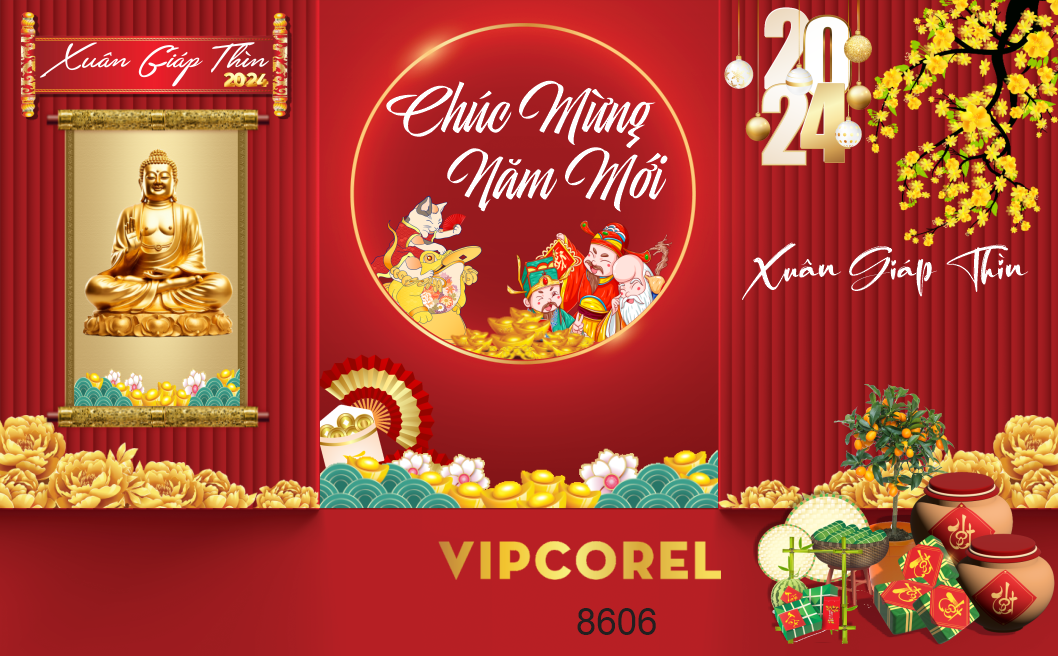 Backdrop chúc mừng năm mới Giáp Thìn 2024 #6