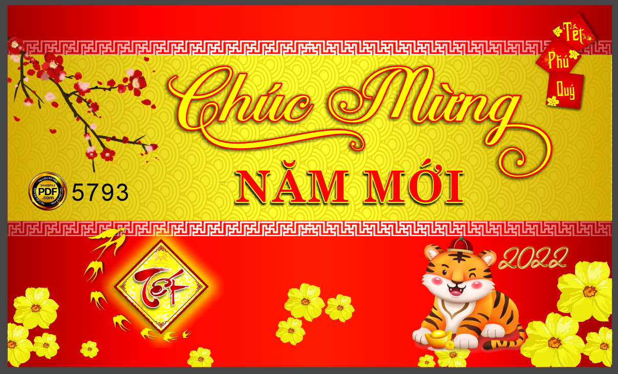 Market mẫu chúc mừng năm mới Tết phú quý file corel