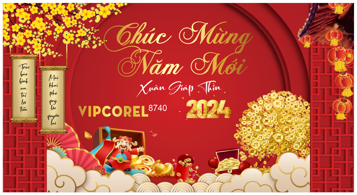 Backdrop Chúc mừng năm mới xuân giáp Thìn 2024 # 71