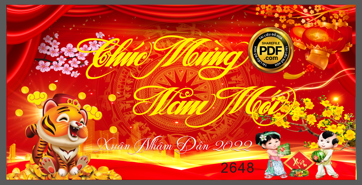 Backdrop sân khấu chúc mừng năm mới xuân nhâm dần 2022