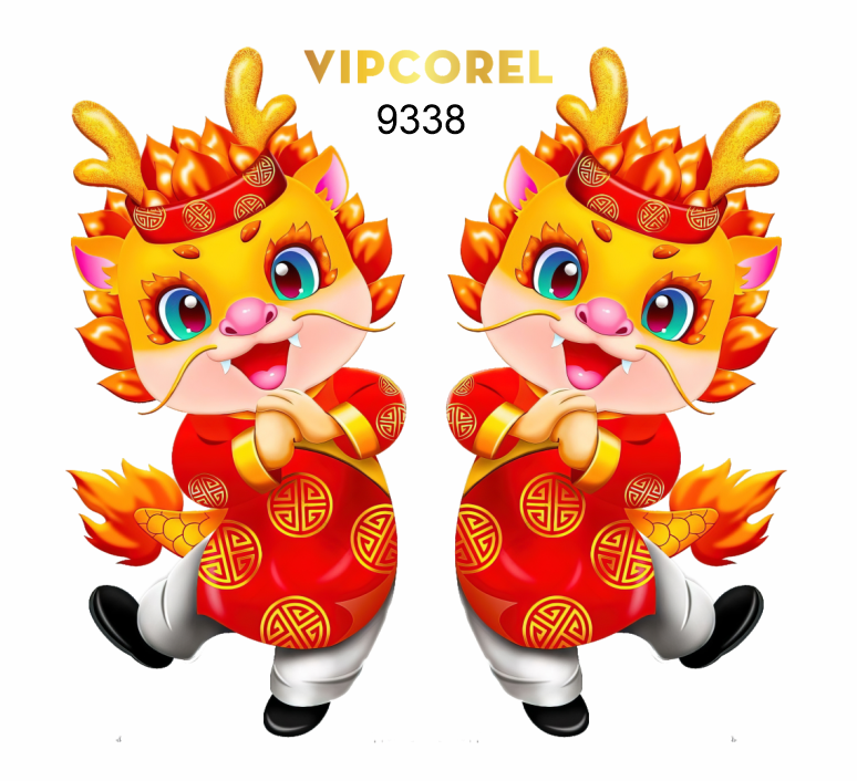 Hình con rồng vàng mặc áo dài chúc tết 2024