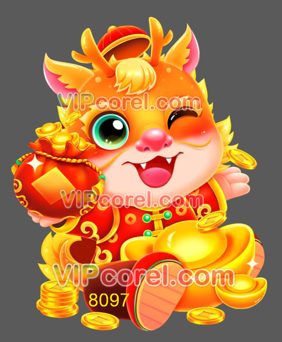 Hình con rồng vàng 2024 file tách nền PNG