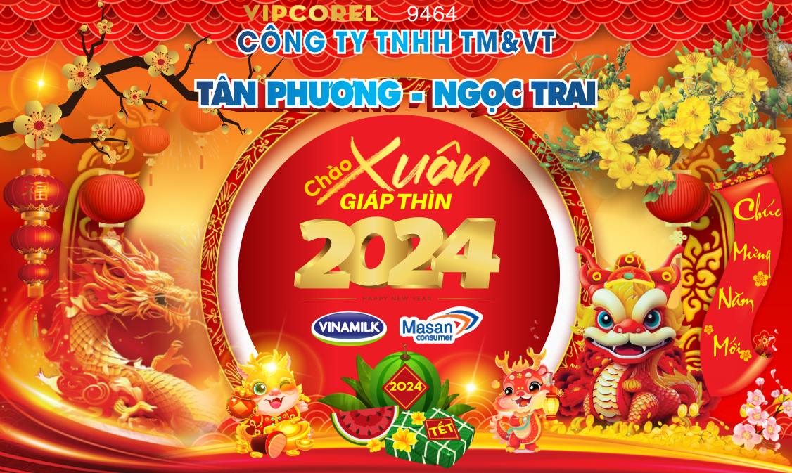 Thiết kế Backdrop chào xuân Giáp Thìn 2024 #103