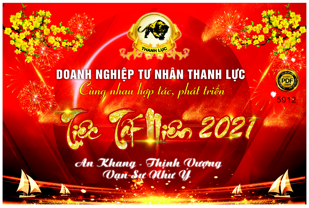 Backdrop tiệc tất niên 2021 – Doanh nghiệp tư nhân Thanh Lực