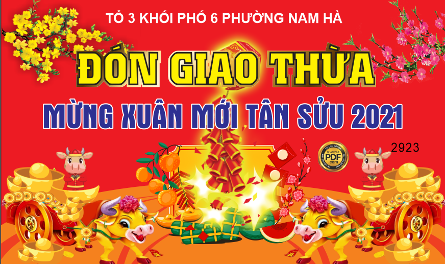 Market đón giao thừa mừng xuân Tân Sửu 2021 file corel