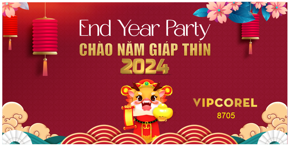 Backdrop End year Party chào năm giáp thìn 2024 #36