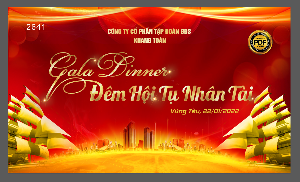 Market backdrop gala dinner đêm hội tụ nhân tài file CDR