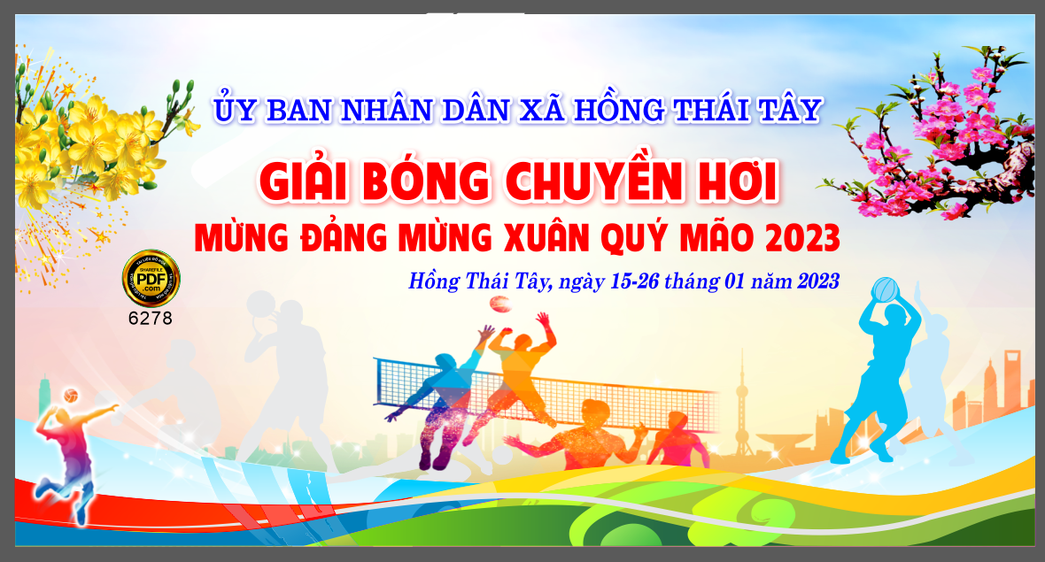 Giải bóng chuyền hơi mừng đảng mừng xuân file corel