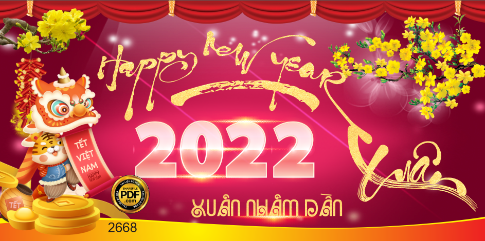 2 mẫu Market happy new year 2022 xuân nhâm dần file CDR