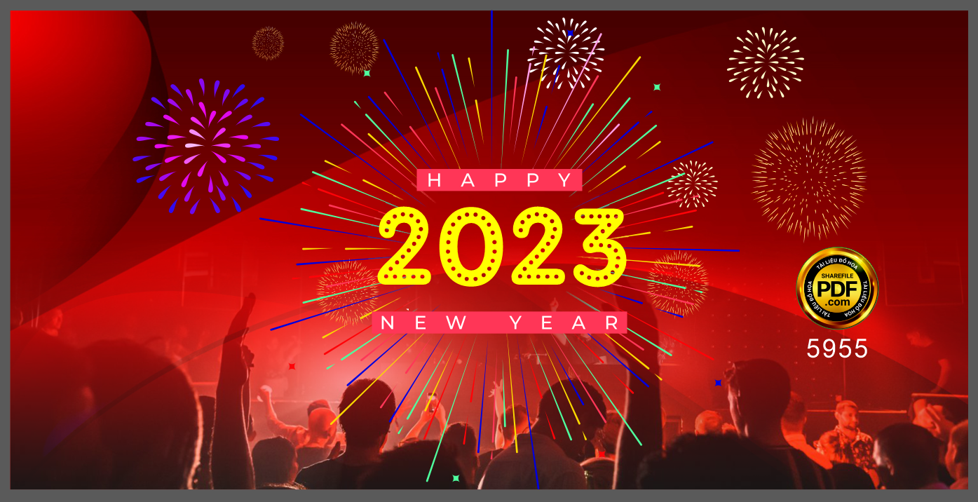 Happy New year 2023 pháo hoa #16 file corel