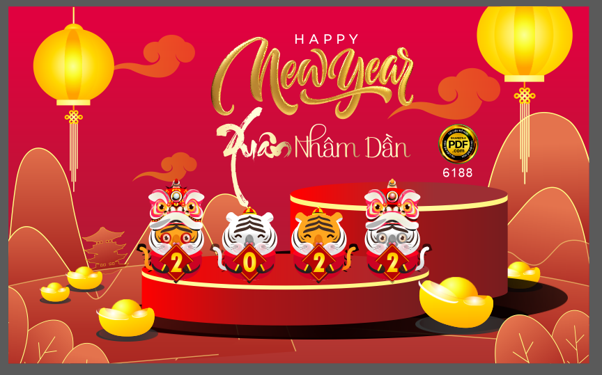 Market sân khấu happy new year xuân Nhâm Dần