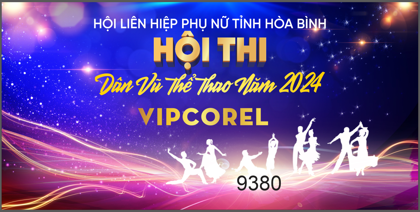 Backdrop Hội thi dân vũ thể thao năm 2024 vector