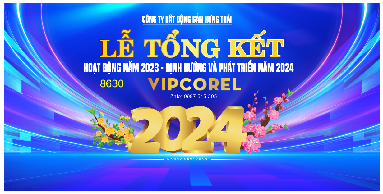 Backdrop lễ tổng kết chào đón năm mới 2024 #16
