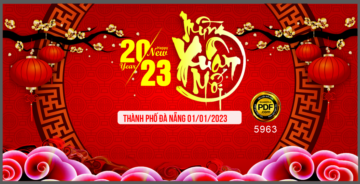 Backdrop Mừng xuân mới happy new year 2023 #24 file corel